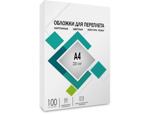 Обложки для переплета А4 кожа белые 100 шт, ГЕЛЕОС [CCA4W]