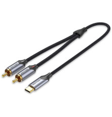 Переходник-разветвитель Vention гибкий USB-C M/2RCA M - 1.5м