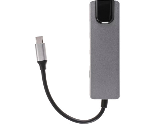 Адаптер USB 3.1 Type-Cm ->HDMI A(m) 4K@30Hz, RJ45, 2XUSB3.0, PD, iOpen <ACU435M>