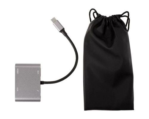 Адаптер USB Type-Cm-->VGA, HDMI 4k*30Hz, USB3.0, PD, Audio, iOpen (Aopen/Qust)<ACU4511>