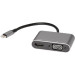 Адаптер USB Type-Cm-->VGA, HDMI 4k*30Hz, USB3.0, PD, Audio, iOpen (Aopen/Qust)<ACU4511>