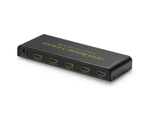 Разветвитель v1.4 HDMI 1на 4 выхода, 4K2K 30Hz /1080p 120Hz + индикация серия Greenline GL-v104C