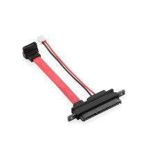 Кабель SATA 22pin F to sata 7pin F 90 градусов + 2P HS GCR