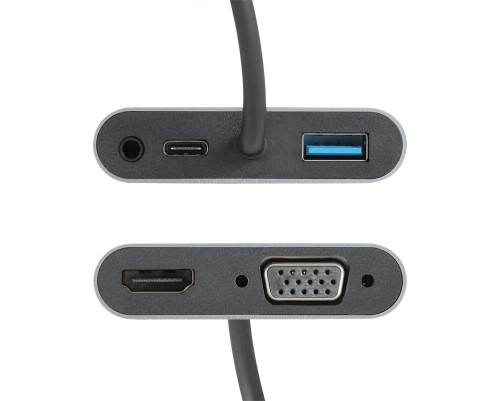 Адаптер USB Type-Cm-->VGA, HDMI 4k*30Hz, USB3.0, PD, Audio, iOpen (Aopen/Qust)<ACU4511>