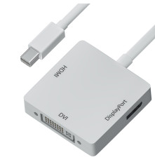 Адаптер-переходник Apple mini DisplayPort 20M > DisplayPort 20F/HDMI 19F/DVI 25+4F, GCR-MDP2DHD