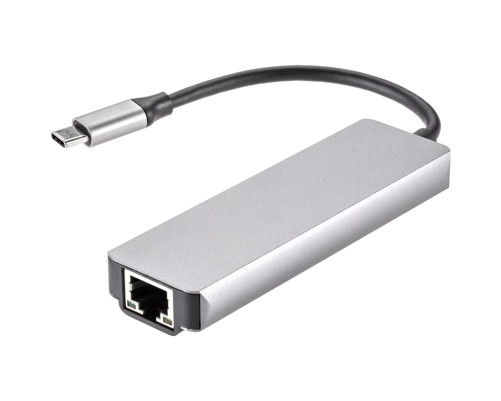 Адаптер USB 3.1 Type-Cm ->HDMI A(m) 4K@30Hz, RJ45, 2XUSB3.0, PD, iOpen <ACU435M>