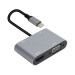 Адаптер USB Type-Cm-->VGA, HDMI 4k*30Hz, USB3.0, PD, Audio, iOpen (Aopen/Qust)<ACU4511>