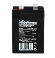 Аккумулятор свинцово-кислотный GoPower LA-645 6V 4.5Ah (1/20)