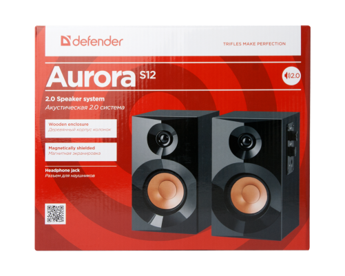 Акустическая система Defender Aurora S12 2.0, 12 Вт, деревянный корпус, 220В