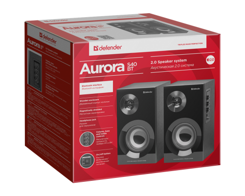 Акустическая система Defender Aurora S40 BT, 2.0, 40Вт, bluetooth, 220В