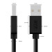 Кабель 0.15m USB 2.0, AM/AM, черный, 28/28 AWG, экран, армированный, морозостойкий