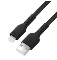 Кабель 1.0m USB AM/Lightning - поддержка всех iOS, MFi, черный, 4PH-R90140