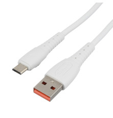 Кабель GoPower GP07M USB (m)-microUSB (m) 1.0м 2.4A силикон белый (1/200/800)