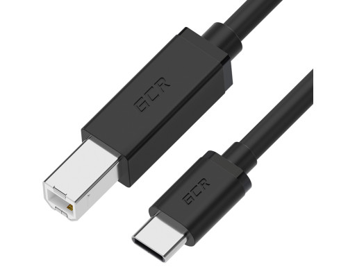 Кабель 0.5m TypeC / USB 2.0 BM, черный, GCR-55249