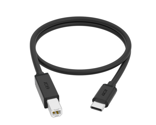 Кабель 0.5m TypeC / USB 2.0 BM, черный, GCR-55249