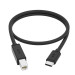 Кабель 0.5m TypeC / USB 2.0 BM, черный, GCR-55249