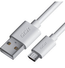 Кабель 2.0m MicroUSB, белый, быстрая зарядка, 28/24 AWG