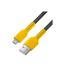 Кабель 1.0m MicroUSB, черный, желтый ПВХ