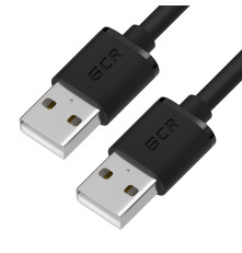 Кабель 1.0m USB 2.0, AM/AM, черный, 28/28 AWG, экран, армированный, морозостойкий, GCR-UM5M-BB2S-1.0m