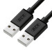 Кабель 0.15m USB 2.0, AM/AM, черный, 28/28 AWG, экран, армированный, морозостойкий