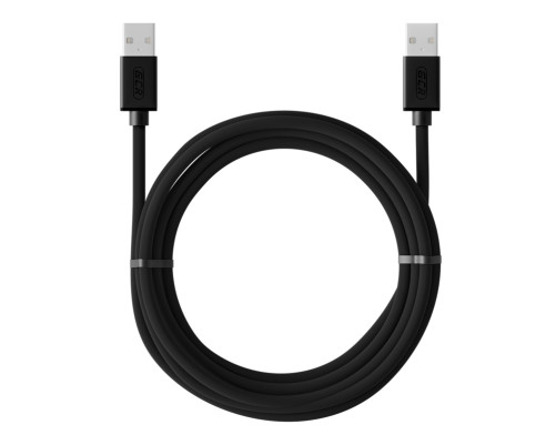 Кабель 0.15m USB 2.0, AM/AM, черный, 28/28 AWG, экран, армированный, морозостойкий