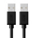 Кабель 0.15m USB 2.0, AM/AM, черный, 28/28 AWG, экран, армированный, морозостойкий