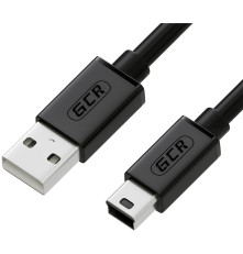 Кабель 3.0m USB 2.0, AM/mini 5P, черный, 28/28 AWG, экран, армированный, морозостойкий, GCR-UM2M5P-BB2S-3.0m