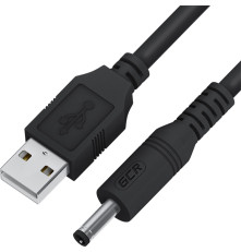 Кабель питания 1.0m USB AM / DC Jack 5.5mm, черный