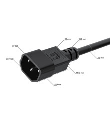 Удлинитель кабеля питания PROF 0.15m, С14 - С5, черный, 3*1,0mm, GCR-55957