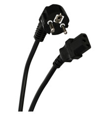 Кабель питания 220V ( угловая Евровилка) <VDE> 3G*1mm2 VCOM <CE021-CU1.0-1.8> , 1,8 м