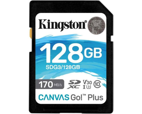 Карта памяти Kingston 128GB SDXC Canvas Go Plus 170R C10 UHS-I U3 V30/ Kingston 128GB SDXC Canvas Go Plus 170R C10 UHS-I U3 V30