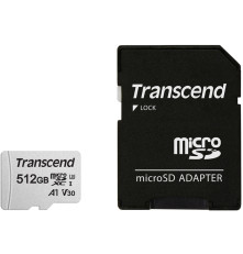 Карта памяти microSD Transcend 512GB Class 10 UHS-I U3 A1 с адаптером