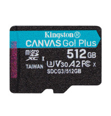 Карта памяти Kingston 512GB microSDXC Canvas Go Plus 170R A2 U3 V30 Card W/O ADP