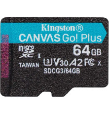 Карта памяти Kingston 64GB microSDXC Canvas Go Plus 170R A2 U3 V30 Card + ADP