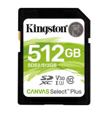 Карта памяти Kingston 512GB SDXC Canvas Select Plus 100R C10 UHS-I U3 V30