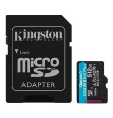 Карта памяти Kingston 512GB microSDXC Canvas Go Plus 170R A2 U3 V30 Card + ADP