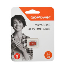 Карта памяти microSD GoPower 32GB Class10 UHS-I U3 V10 без адаптера