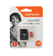 Карта памяти microSD GoPower 128GB Class10 UHS-I U3 V30 с адаптером