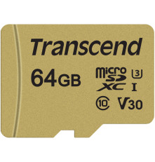 Карта памяти microSD Transcend 64GB Class 10 UHS-I U3 V30 R95 без адаптера