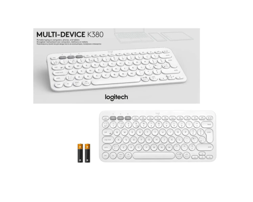 Клавиатура беспроводная Logitech K380 OFF-WHITE Bluetooth RTL, Multi-Device