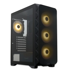 Корпус HSPD M521, Mesh Mid Tower, Black, slide TG, 0.45 SPCC, 4x120mm ARGB ATX, mATX, mITX 160/330/184mm 2x2.5