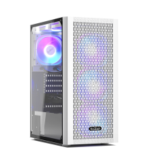 Корпус PCCOOLER MA100 MESH WH, Mesh Mid Tower, White, TG, 0.4 SPCC, 3x120mm ARGB ATX, mATX, mITX 160/310/180mm 2x2.5", 2x3.5", 7xPCI 1xUSB-A 3.0, 2xUSB-A 2.0 360x200x446mm