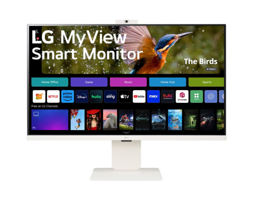 Монитор LG MyView 32SR85U-W 31,5'' 4K UHD Smart, IPS, 400cd/m2, 16:9, 5мс (GtG), 60Hz, 178/178, speakers 5Wx2, webcamera, внешний БП, USB Type-C(90W), 2xHDMI, USB, VESA 100x100 mm, HAS, webOS