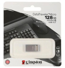 Накопитель USB Flash Drive Kingston 128GB DataTraveler Micro 200MB/s Metal USB 3.2 Gen 1