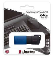 Накопитель USB Flash Drive Kingston 64GB USB 3.2 Gen 1 DataTraveler Exodia M (Black + Blue)