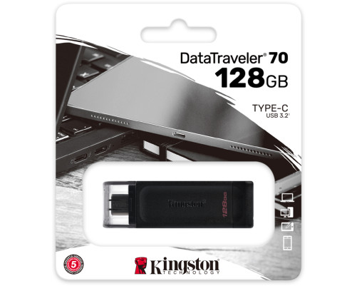 Накопитель USB Flash Drive Kingston 128Gb USB 3.2 DataTraveler 70 USB Type-C