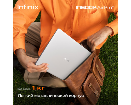 Ноутбук Infinix Inbook Air Pro+_XL434 14"(2880x1800 OLED)/Intel Core i5 1334U(1.3Ghz)/16384Mb/512SSDGb/noDVD/Int:Intel Iris Xe Graphics/BT/WiFi/57WHr/war 2y/1kg/Grey/Win11Home