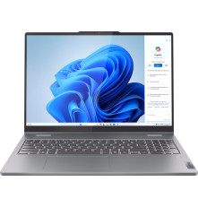 Ноутбук Lenovo IdeaPad 5 2-in-1 16AHP9 16"(2048x1280 OLED)/Touch/AMD Ryzen 7 8845HS(3.8Ghz)/16384Mb/512SSDGb/noDVD/Int:AMD Radeon 780M/Cam/BT/WiFi/57WHr/war 1y/1.9kg/luna grey/noOS + 65W, Pen, RU kbd