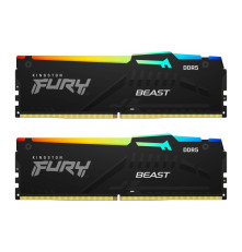 Оперативная память Kingston 16GB 5600MT/s DDR5 CL40 DIMM (Kit of 2) FURY Beast RGB XMP