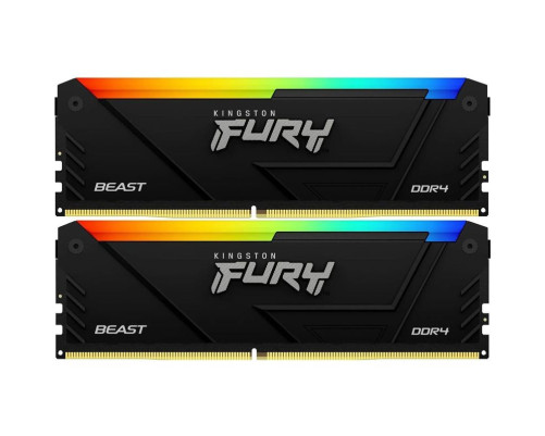 Оперативная память Kingston 16GB 3600MT/s DDR4 CL17 DIMM (Kit of 2) FURY Beast RGB